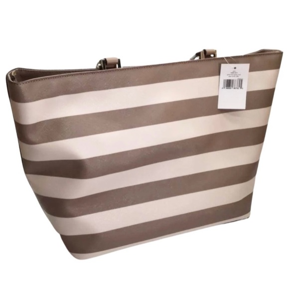 NWT Kate Spade Grant Street Grainy Vinyl Jules Dune / Horchata Tote - Picture 4 of 8